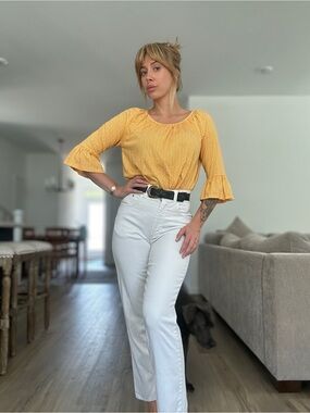 Versace High-Rise White Straight-Leg Jeans